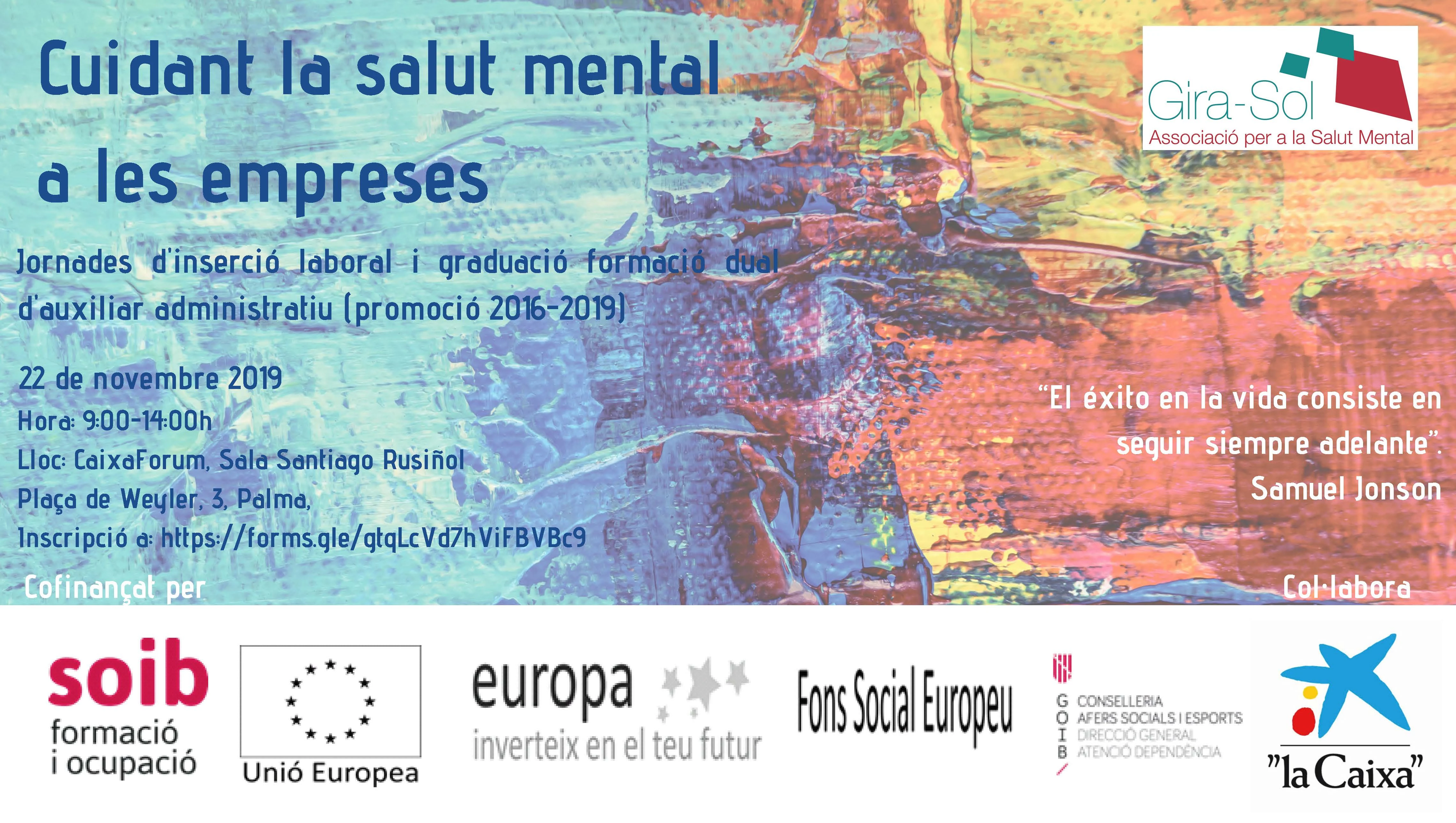 Gira-Sol organitza una jornada sobre salut mental a l'empresa el 22 de novembre
