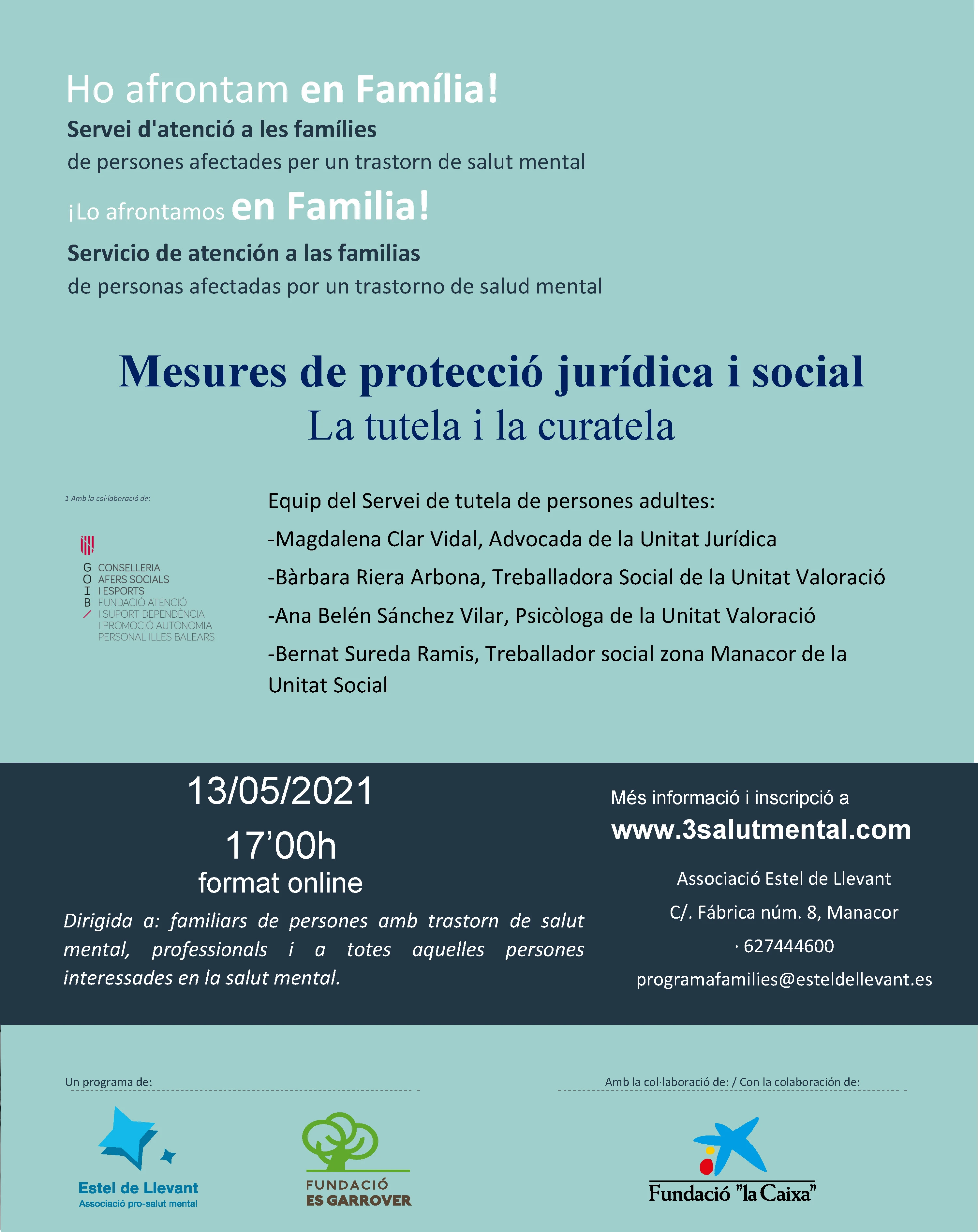 “Ho afrontam en família!” presenta una nova jornada formativa en salut mental: Mesures de protecció jurídica i social