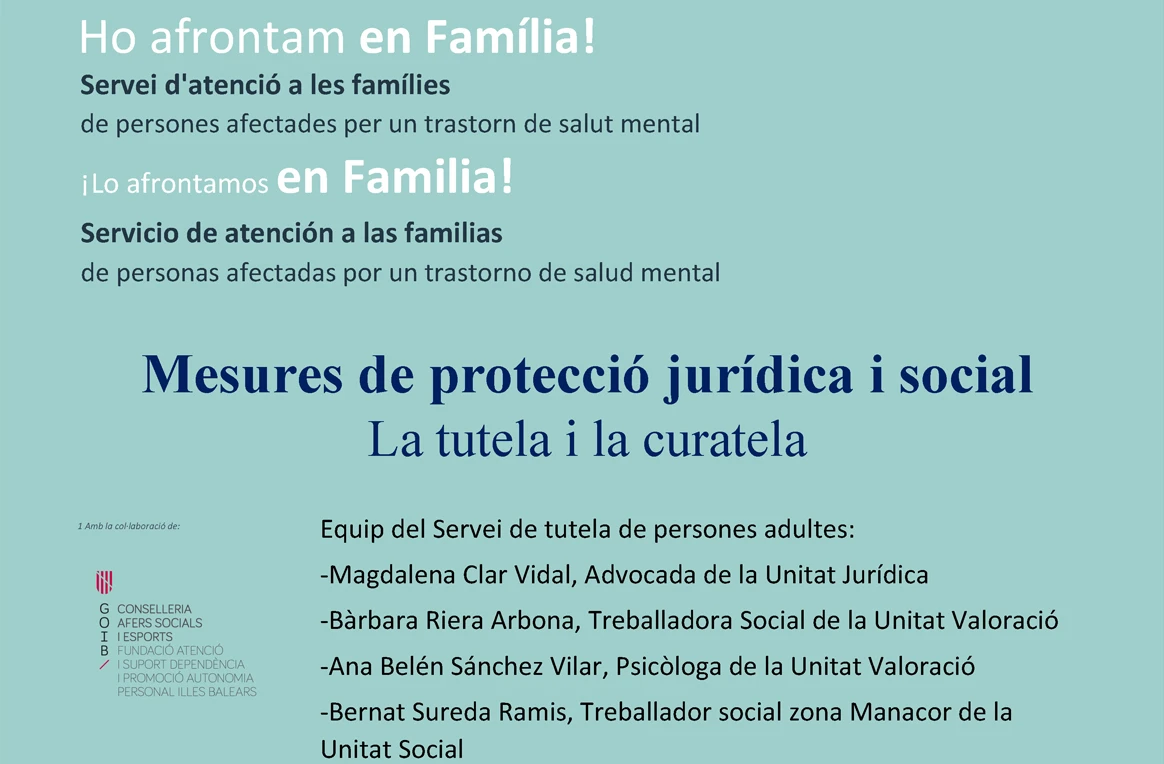 “Ho afrontam en família!” presenta una nova jornada formativa en salut mental: Mesures de protecció jurídica i social