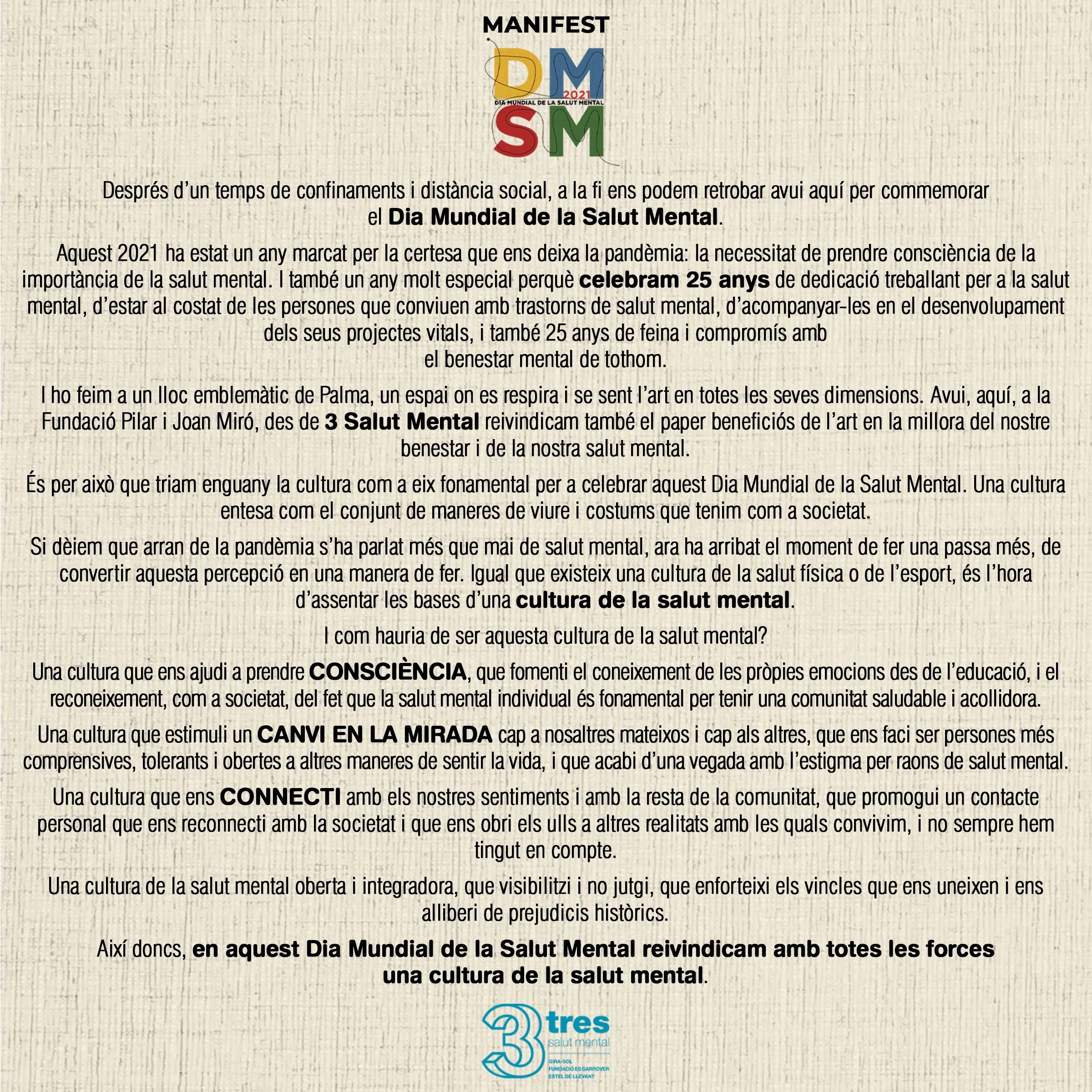 400 persones reivindiquen una cultura de la salut mental en una jornada artística i festiva a la Fundació Miró Mallorca